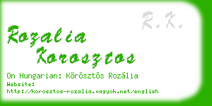 rozalia korosztos business card