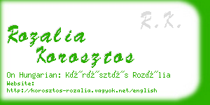 rozalia korosztos business card